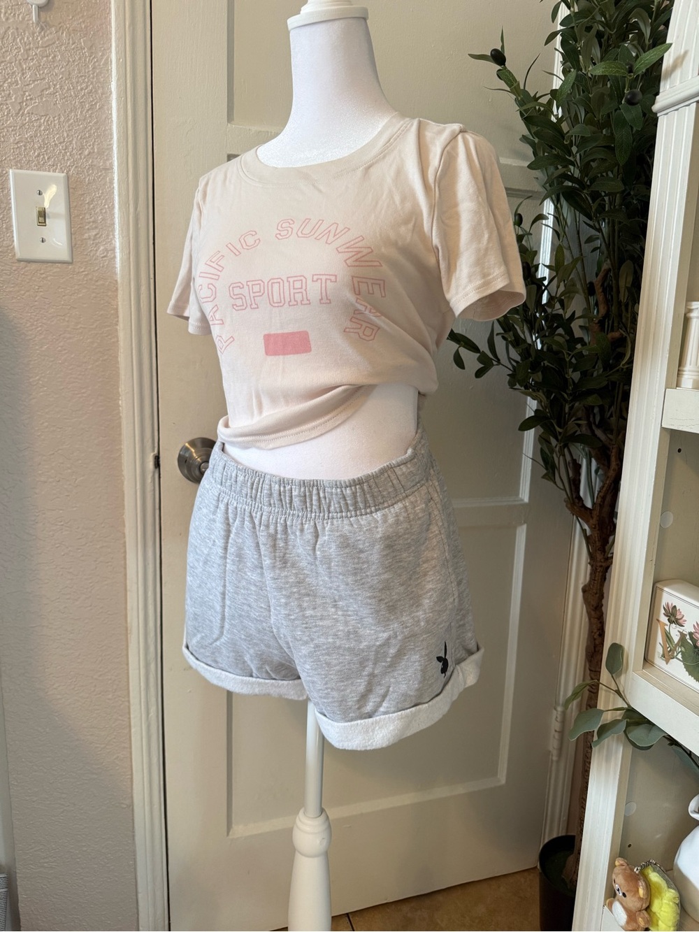 PLAYBOY Light Gray Shorts Size Small